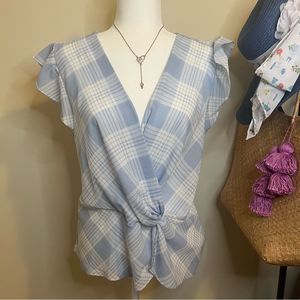 Short Sleeve Wrap Blouse